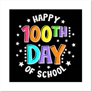 100Th Day Of School Teacher Kids Child Happy 100 Days Groovy Posters and Art